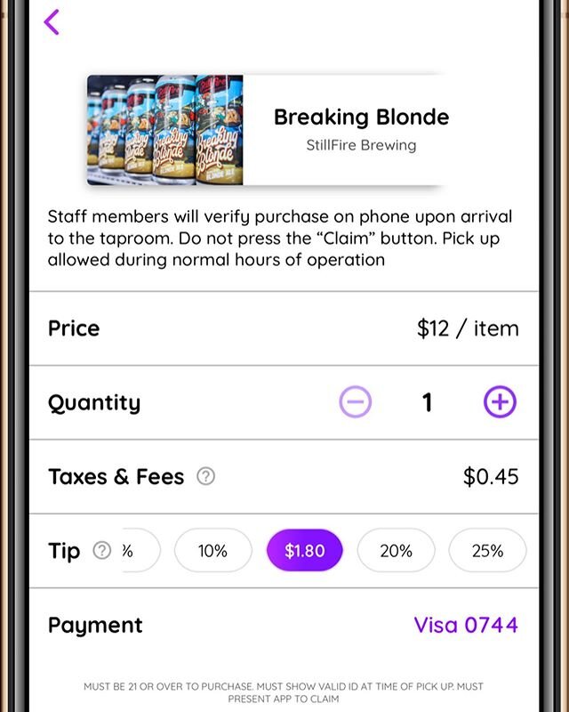 🚨 Feature Update: Tipping is now live on web and iOS 🚨 We are still awaiting App Store approval from Android.  Please update your apps.  A tip during these troubling times will go a long way to help out our favorite people in the craft brewing industry.  Stay safe everyone!  #supportlocal #supportsmallbusiness #craftbeer #drinklocal #craftcellr #beerrelease #beergeek #craftnotcrap #independentcraftbeer #craftbeerpresale #brewery #instabeer #beerlover #beernerd #drinkcraft #ilovecraft #craftbeerlover #presale #craftcellr #canrelease